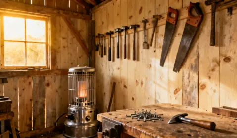 Workshop propane heater installation