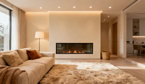 Residential gas fireplace installation